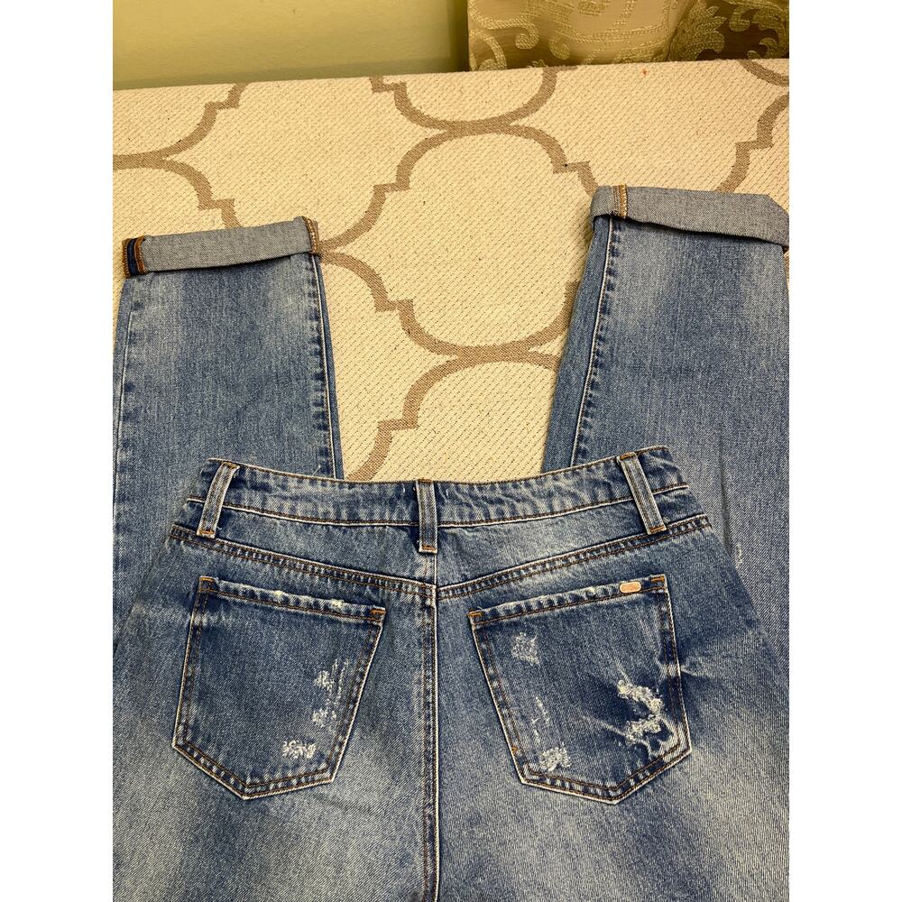 Special A Distressed Medium Wash Straight Mid rise Blue Jeans, Size 9 - Picture 13 of 14